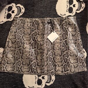 Size Small Snake Print Faux Leather Mini Skirt